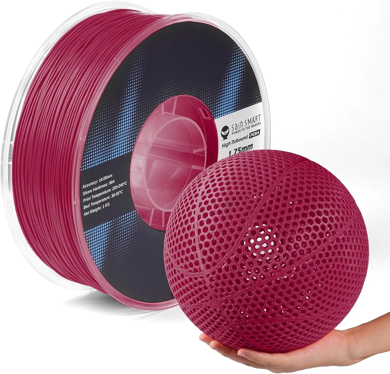 Высокоэластичный гибкий филамент 90A, 1 кг, супер ТПУ с быстрой печатью и прочностью нейлона, регулируемая гибкость, 1,75 мм, красный
Высокоэластичный гибкий филамент 90A, 1 кг, супер ТПУ с быстрой печатью и прочностью нейлона, регулируемая гибкость, 1,75 мм, красный