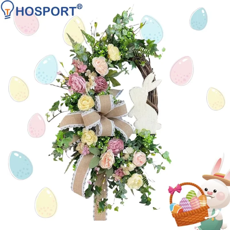 Osterhasenkranz, Frühlingskranz mit Schleife, Kaninchenkranz, künstlicher Blumenkranz für Osterdekorationen an der Haustür
Osterhasenkranz, Frühlingskranz mit Schleife, Kaninchenkranz, künstlicher Blumenkranz für Osterdekorationen an der Haustür