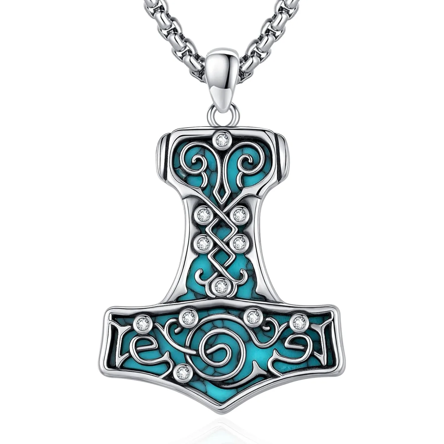 Ожерелье викингов, кулон с молотом Тора, стерлинговое серебро 925, бирюзовое ожерелье, защитный амулет, ювелирные изделия для мужчин и женщин
Ожерелье викингов, кулон с молотом Тора, стерлинговое серебро 925, бирюзовое ожерелье, защитный амулет, ювелирные изделия для мужчин и женщин