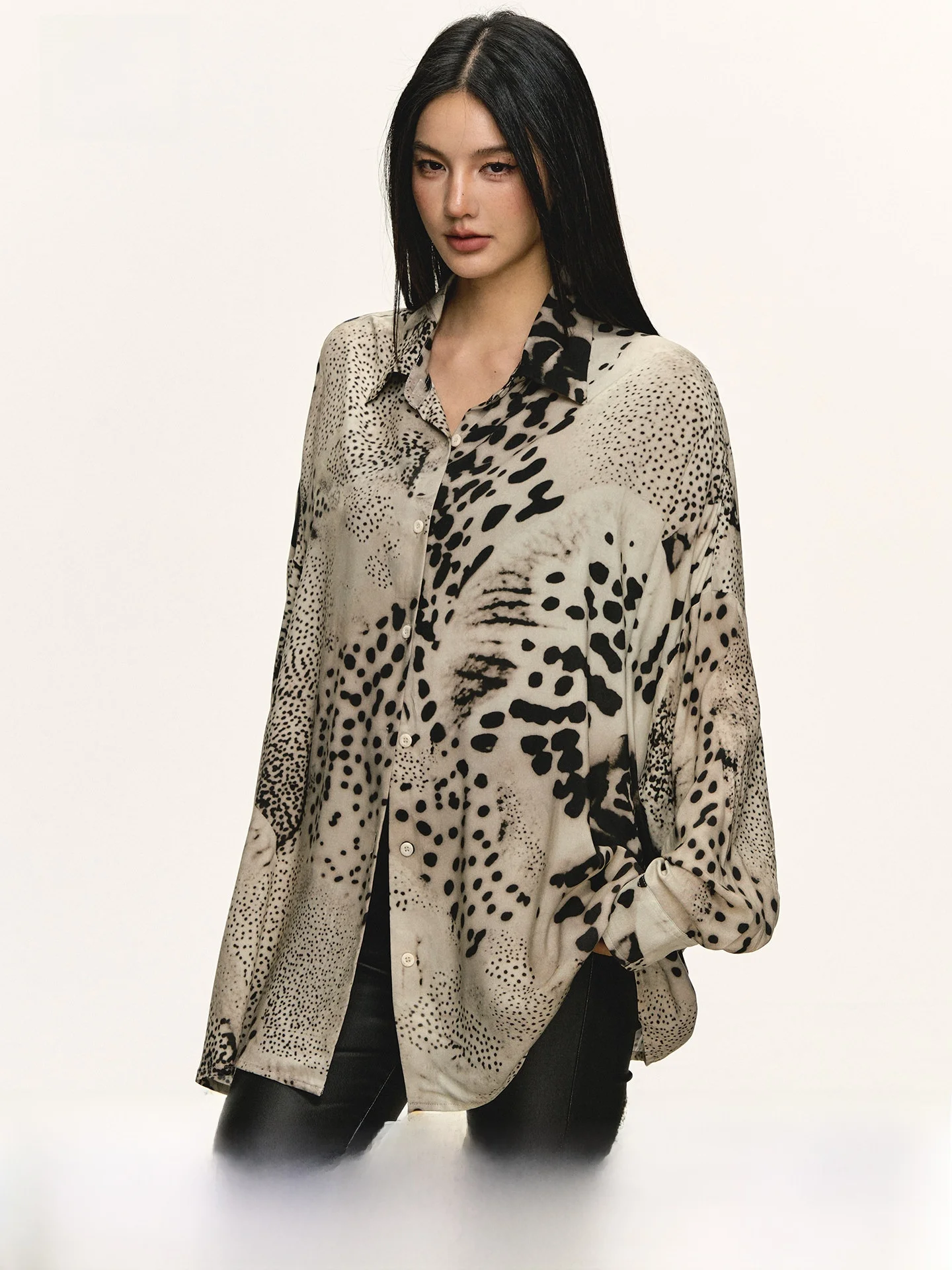 Anna Aneae00% Cotton Leopard Print Long Sve irt Women's Loose Top Spring Autumn Unique Design Casual Sle
Anna Aneae00% Cotton Leopard Print Long Sve irt Women's Loose Top Spring Autumn Unique Design Casual Sle