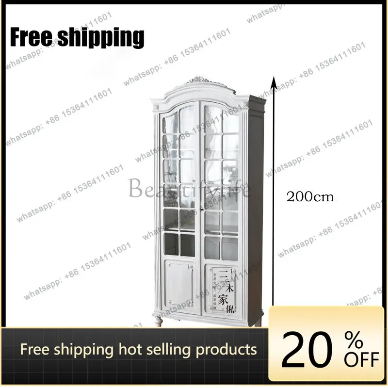 PJ French light complex large capacity double door glass dining side display storage cabinet can be customized
PJ French light complex large capacity double door glass dining side display storage cabinet can be customized