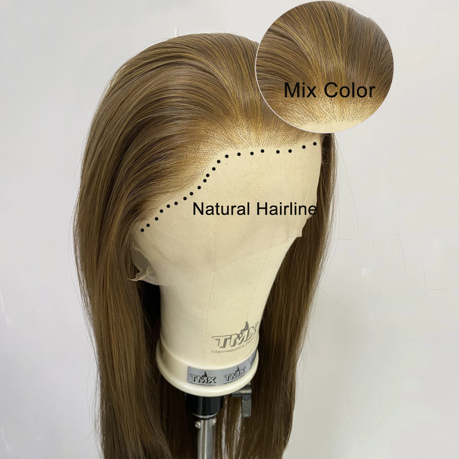 Highlight Wig for Women Brown & Blonde 13x4 Lace Front Mix Color Long Silky Straight Synthetic Hair Free Part Natural Hairline
Highlight Wig for Women Brown & Blonde 13x4 Lace Front Mix Color Long Silky Straight Synthetic Hair Free Part Natural Hairline