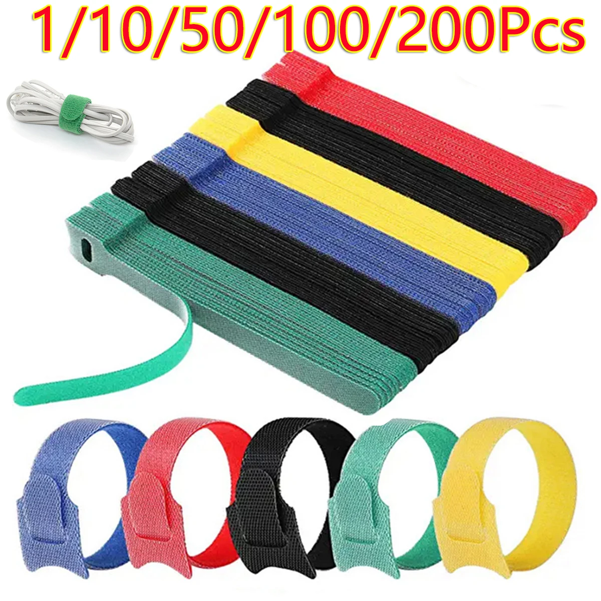 1/10/50/100/200pcs Reusable Cable Ties Plastics Nylon Hook Loop Wrap Zip Bundle Fastener Straps Detachable T-type Wire Organizer
1/10/50/100/200pcs Reusable Cable Ties Plastics Nylon Hook Loop Wrap Zip Bundle Fastener Straps Detachable T-type Wire Organizer
