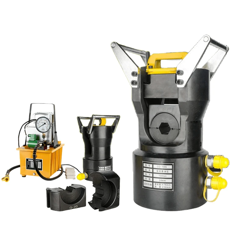 Hydraulic CO-100s Double Acting Steel Lug Crimping Tool For Copper/Aluminum Terminal Wire Cable Heavy Duty Split Type Tool
Hydraulic CO-100s Double Acting Steel Lug Crimping Tool For Copper/Aluminum Terminal Wire Cable Heavy Duty Split Type Tool