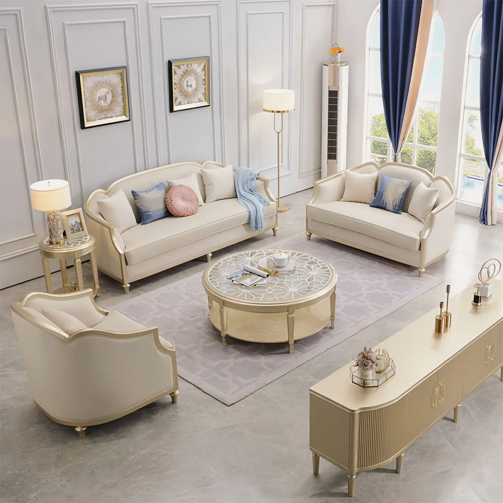 American light luxury sofa leather art size apartment living room 123 combination French high-end solid wood luxury all solid
American light luxury sofa leather art size apartment living room 123 combination French high-end solid wood luxury all solid