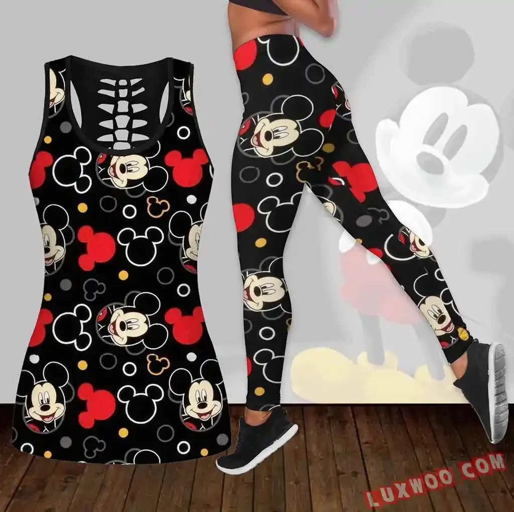 Disney Minnie Mickey Women's Hollow Vest + Leggings Yoga Suit Fitness Leggings Sports Suit Disney Tank Top Legging Set Outfit
Disney Minnie Mickey Women's Hollow Vest + Leggings Yoga Suit Fitness Leggings Sports Suit Disney Tank Top Legging Set Outfit