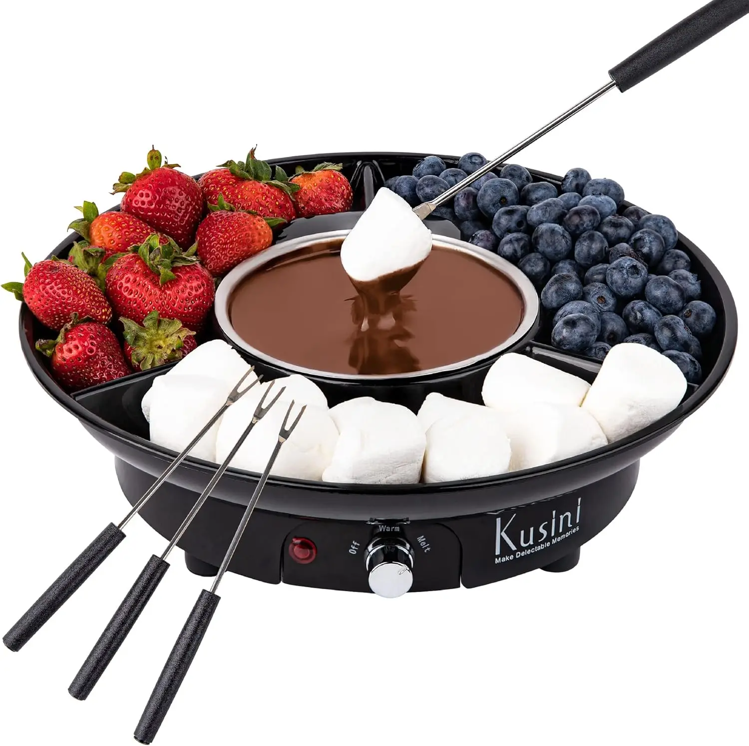 Electric Fondue Pot Set - Chocolate Melting Kit with Temperature Control & 4 Forks for Parties
Electric Fondue Pot Set - Chocolate Melting Kit with Temperature Control & 4 Forks for Parties