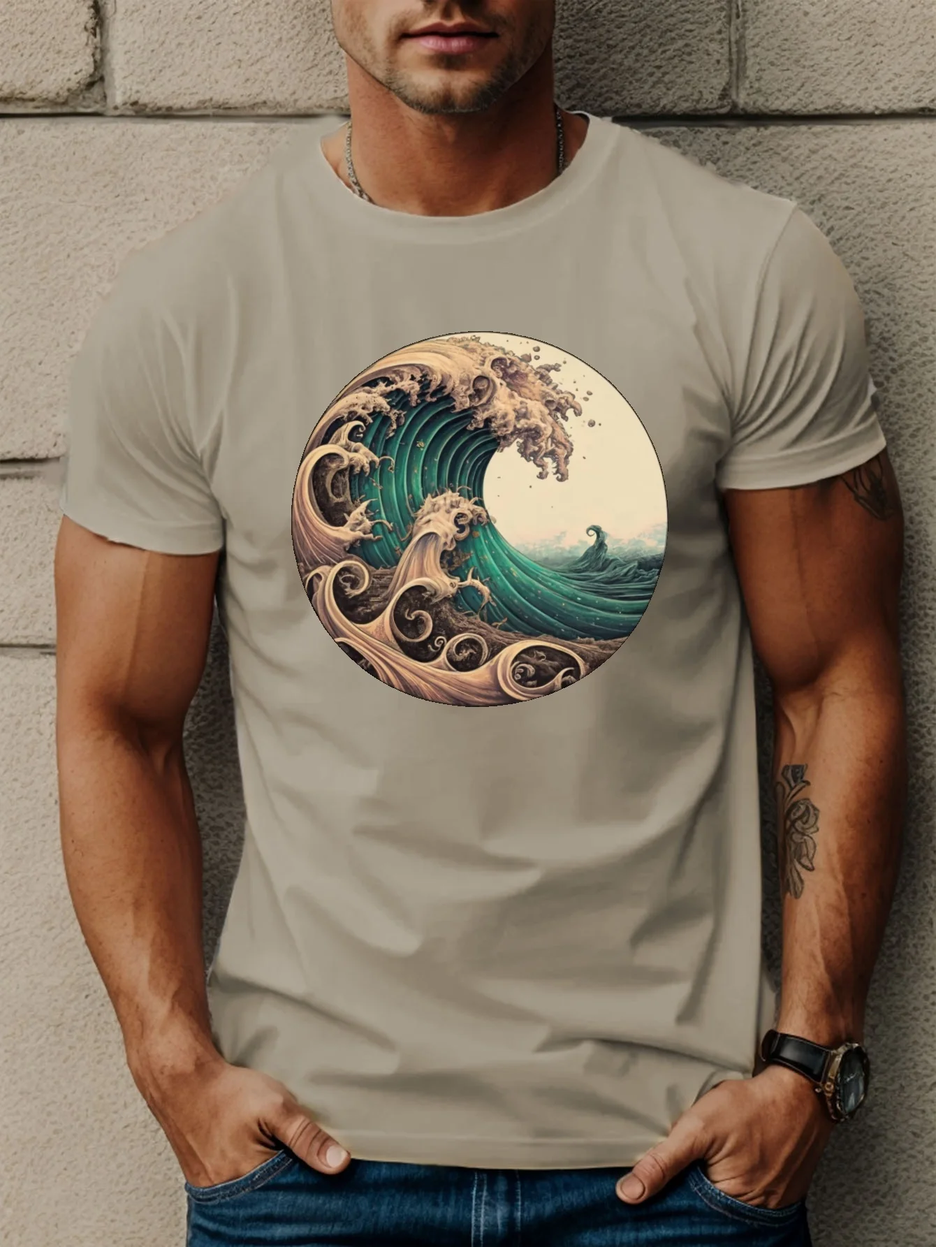 Waves Print Tees For Men,100% cotton Casual Crew Neck Short Sleeve T-Shirt,Comfortable Breathable T-shirt For Summer.
Waves Print Tees For Men,100% cotton Casual Crew Neck Short Sleeve T-Shirt,Comfortable Breathable T-shirt For Summer.