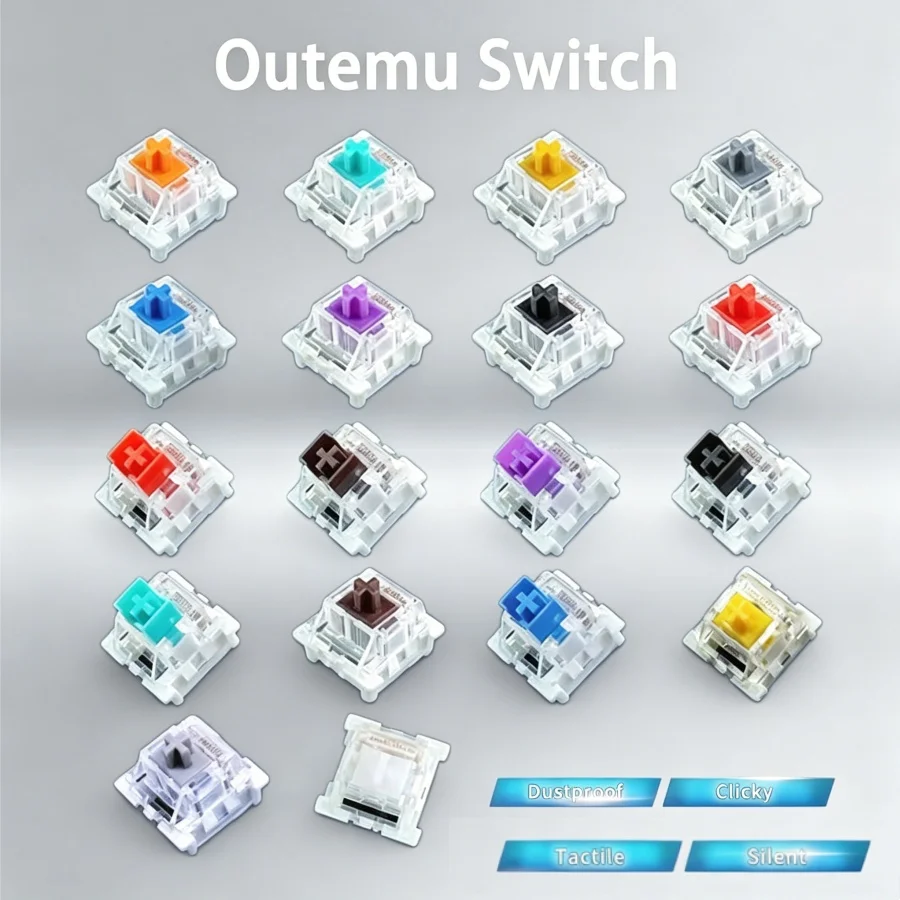 Outemu Switch for Mechanical Keyboard 3Pin Dustproof Linear Tactile Clicky Silent Switches Compatible with MX Gaming Switch DIY
Outemu Switch for Mechanical Keyboard 3Pin Dustproof Linear Tactile Clicky Silent Switches Compatible with MX Gaming Switch DIY