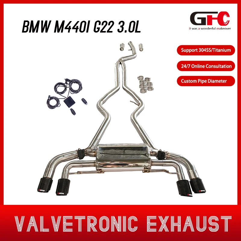 For 2020-2025 BMW M340i M440i G20 G22 G21 3.0T SUS304 catback exhaust system, with controllable valve muffler, tip optional
For 2020-2025 BMW M340i M440i G20 G22 G21 3.0T SUS304 catback exhaust system, with controllable valve muffler, tip optional