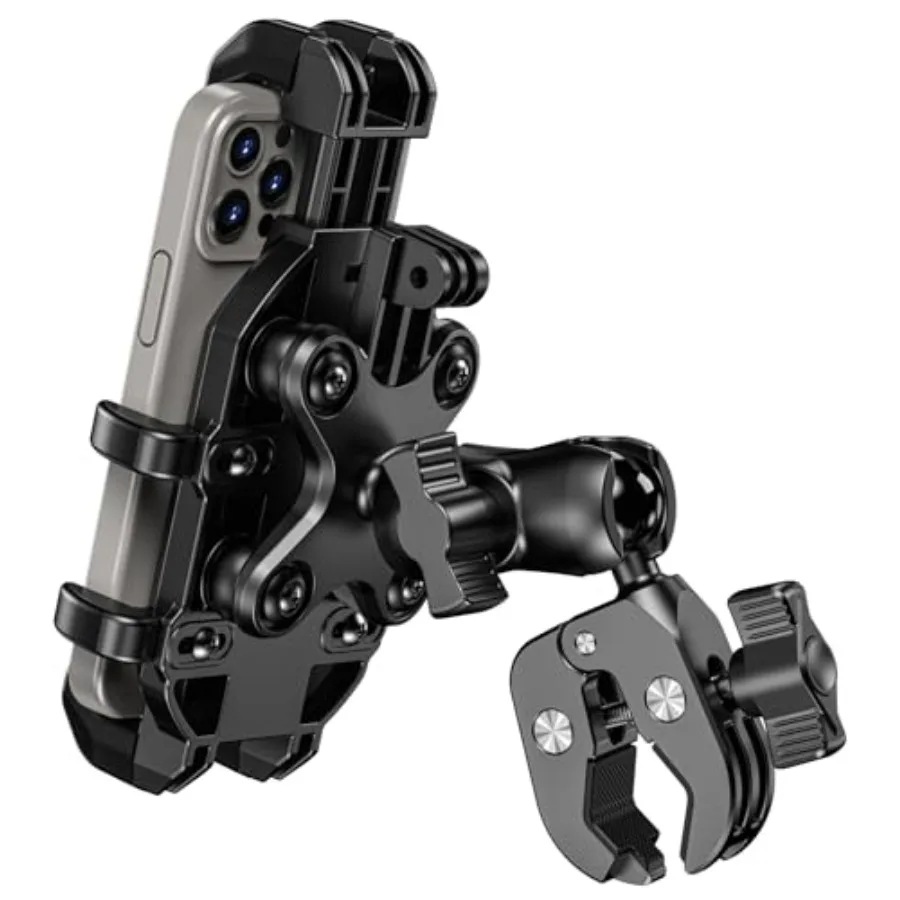 Motorcycle Phone Mount Holder with Vibration Dampener, Anti-Shake Cellphone Clamp Fit Handlebars 0.5'' to 1.5'' in Diameter for
Motorcycle Phone Mount Holder with Vibration Dampener, Anti-Shake Cellphone Clamp Fit Handlebars 0.5'' to 1.5'' in Diameter for