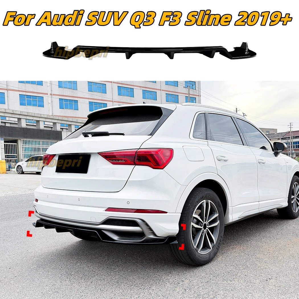 Glossy Black Rear Bumper Splitters Spoiler Lip For Audi Q3 F3 Sline 2019+ SUV 4 Fins Car Rear Bumper Diffuser Lip Bodykit
Glossy Black Rear Bumper Splitters Spoiler Lip For Audi Q3 F3 Sline 2019+ SUV 4 Fins Car Rear Bumper Diffuser Lip Bodykit