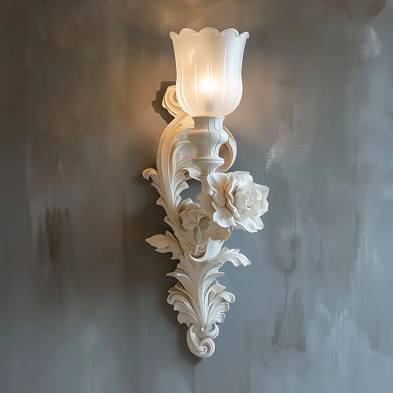 French Court Style Rensin Carved Wall Lamps Living Room Foyer Corridor Background Carved Floral LED Sconces Art Lighting Fixture
French Court Style Rensin Carved Wall Lamps Living Room Foyer Corridor Background Carved Floral LED Sconces Art Lighting Fixture