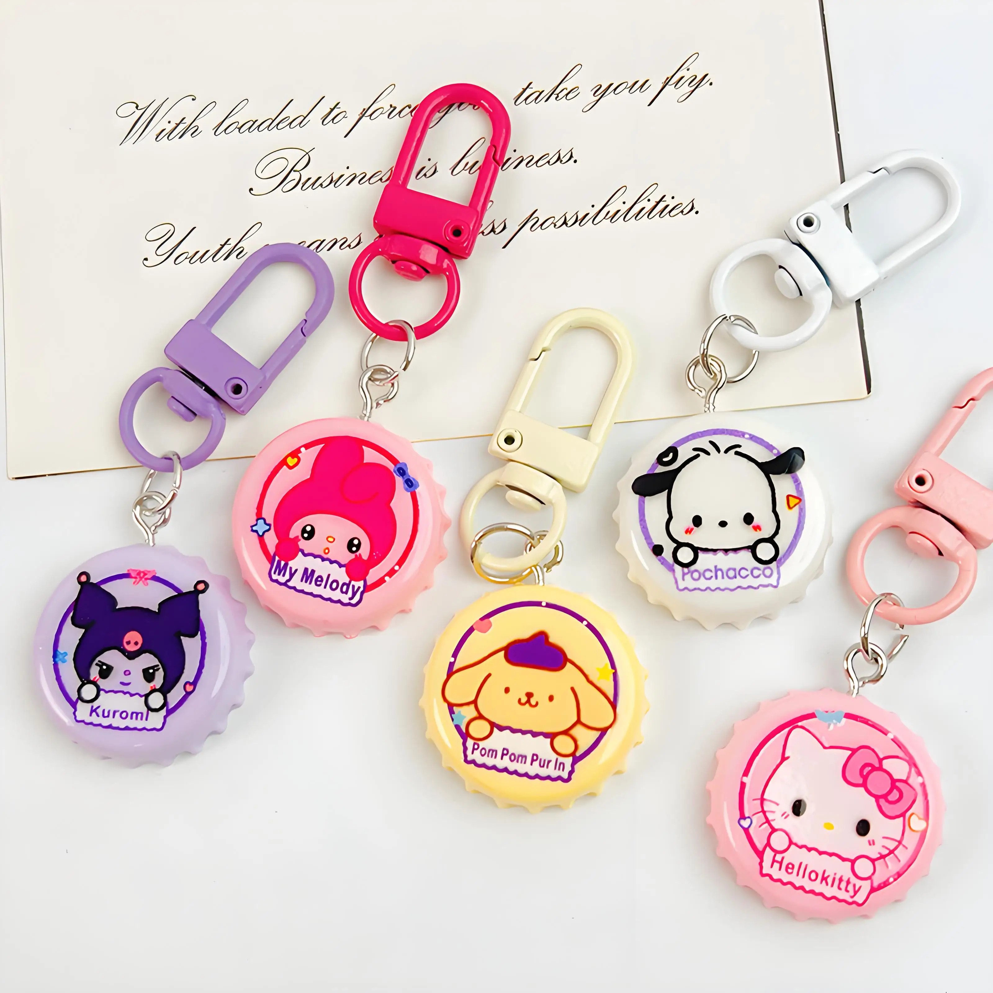 Cute Sanrio Characters Keychain Bottle Cap Hello Kitty Kuromi My Melody Cinnamoroll Bag Pendants Accessories Kids Gifts
Cute Sanrio Characters Keychain Bottle Cap Hello Kitty Kuromi My Melody Cinnamoroll Bag Pendants Accessories Kids Gifts