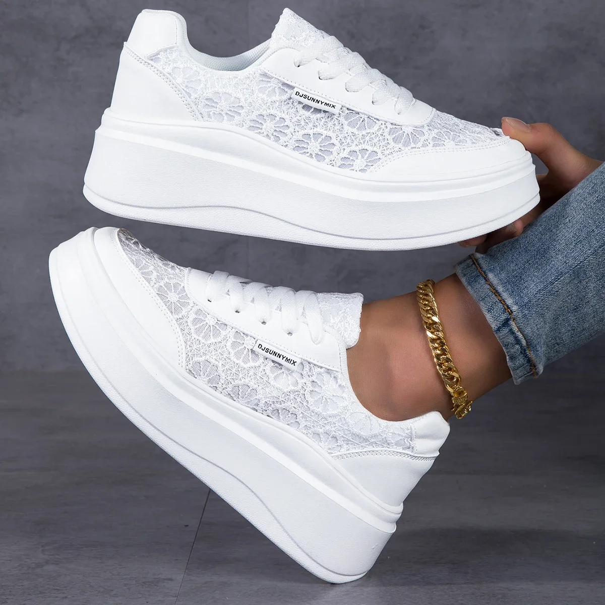 DJSUNNYMIX New Summer Increased Height Shoes Women's Thick Bottom Lace breather Shoes female's Shoes sneakers
DJSUNNYMIX New Summer Increased Height Shoes Women's Thick Bottom Lace breather Shoes female's Shoes sneakers
