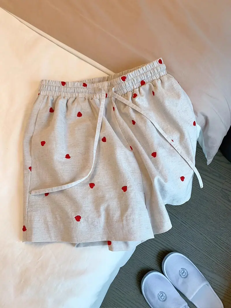 Wedbleser Korean Uniquely Love Printed Sports Shorts Women Summer Thin Elastic Waistband Drawstring Wide Leg Shorts
Wedbleser Korean Uniquely Love Printed Sports Shorts Women Summer Thin Elastic Waistband Drawstring Wide Leg Shorts