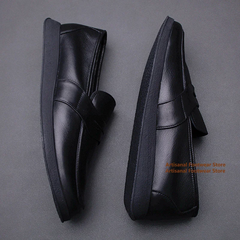 Black Leather Slip On Loafers Low-top Flat Shoes Lightweight Casual Office Dress Shoes Trendy Luxury Handmade Men's Shoes
Black Leather Slip On Loafers Low-top Flat Shoes Lightweight Casual Office Dress Shoes Trendy Luxury Handmade Men's Shoes