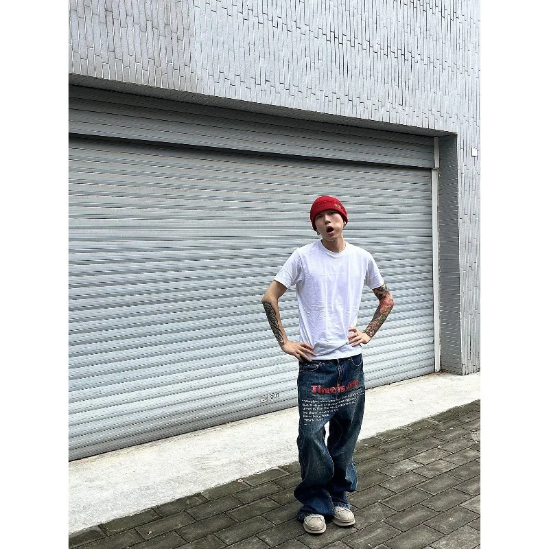 New 2024 Washed Blue Wide Leg Straight Jeans Men Women Casual Print Denim Pants Loose Fit Fashionable Streetwear
New 2024 Washed Blue Wide Leg Straight Jeans Men Women Casual Print Denim Pants Loose Fit Fashionable Streetwear