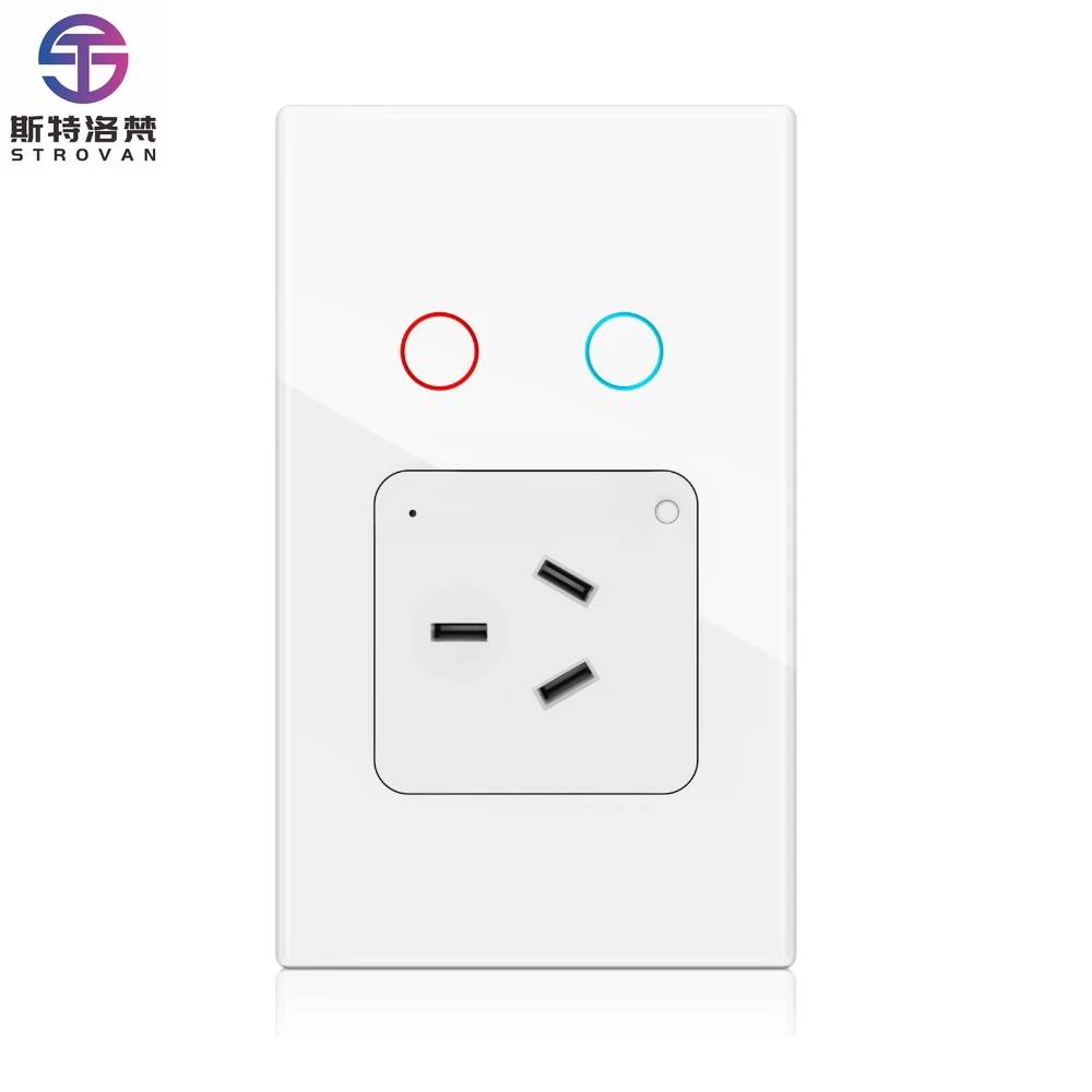 STLF Australia Smart Wall Socket Light Switch Wi-Fi Power Outlet Touch Sensor Glass Panel Voice Control by Alexa Google Home Sma
STLF Australia Smart Wall Socket Light Switch Wi-Fi Power Outlet Touch Sensor Glass Panel Voice Control by Alexa Google Home Sma