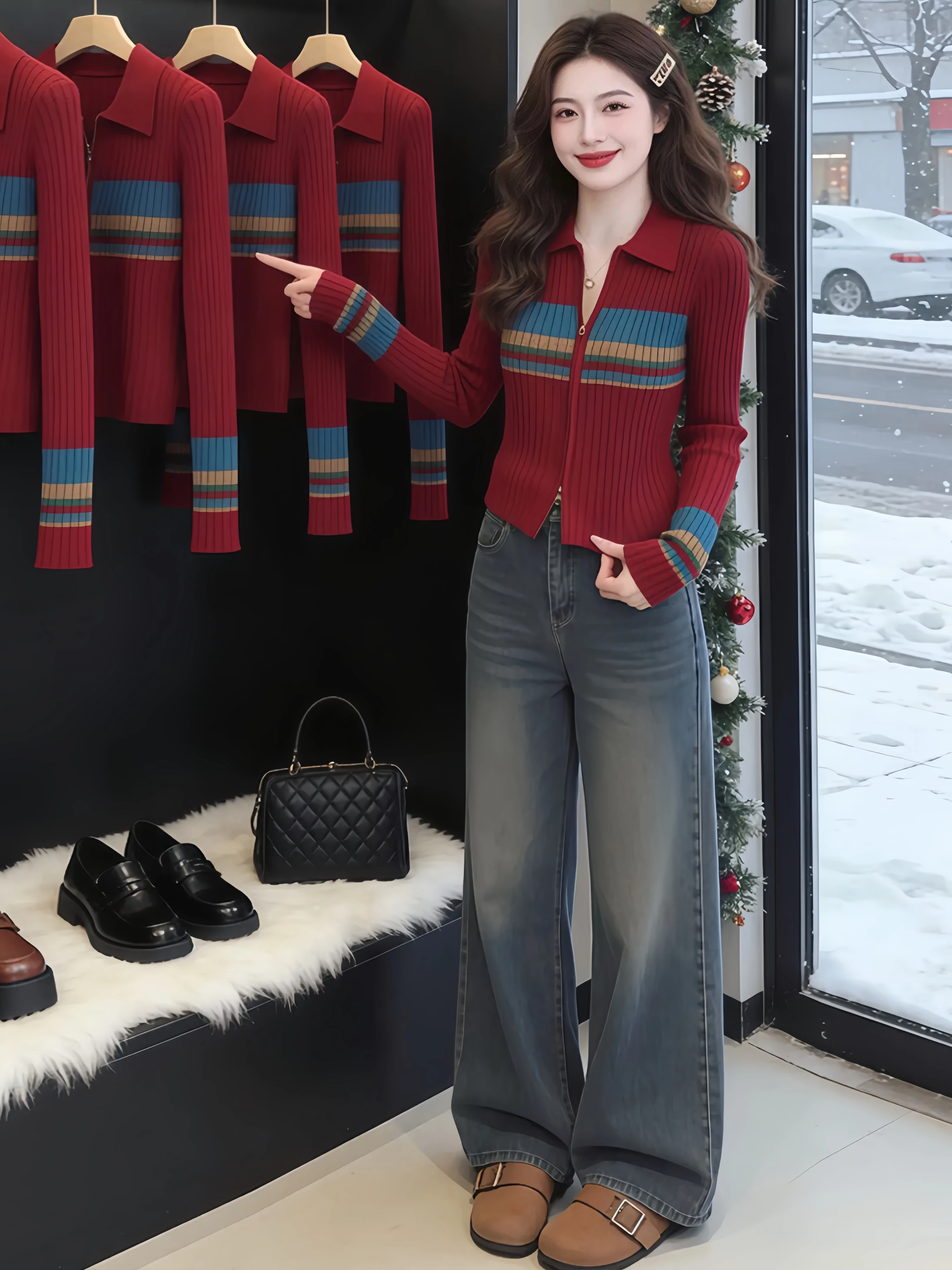 Color Block Stripe Collar Zipper Short Knitted Open Cardigan Women's Slim Fit Sweater Jacket Top Trendy Casual Style Long Sleeve
Color Block Stripe Collar Zipper Short Knitted Open Cardigan Women's Slim Fit Sweater Jacket Top Trendy Casual Style Long Sleeve