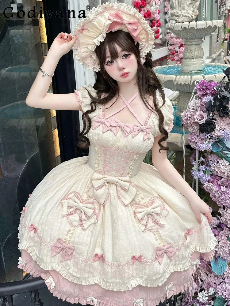 Original Lo Short Sleeve Dress OP Summer Girl's Daily Sweet High Waist Slimming Short Dress Lolita Style Tea Party Dresses BNT
Original Lo Short Sleeve Dress OP Summer Girl's Daily Sweet High Waist Slimming Short Dress Lolita Style Tea Party Dresses BNT