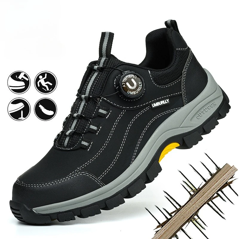 Men's Steel Head Safety Shoes Puncture and Smash Resistant Lightweight Sole Breathable Upper for Outdoor Workshop Work Shoes
Men's Steel Head Safety Shoes Puncture and Smash Resistant Lightweight Sole Breathable Upper for Outdoor Workshop Work Shoes