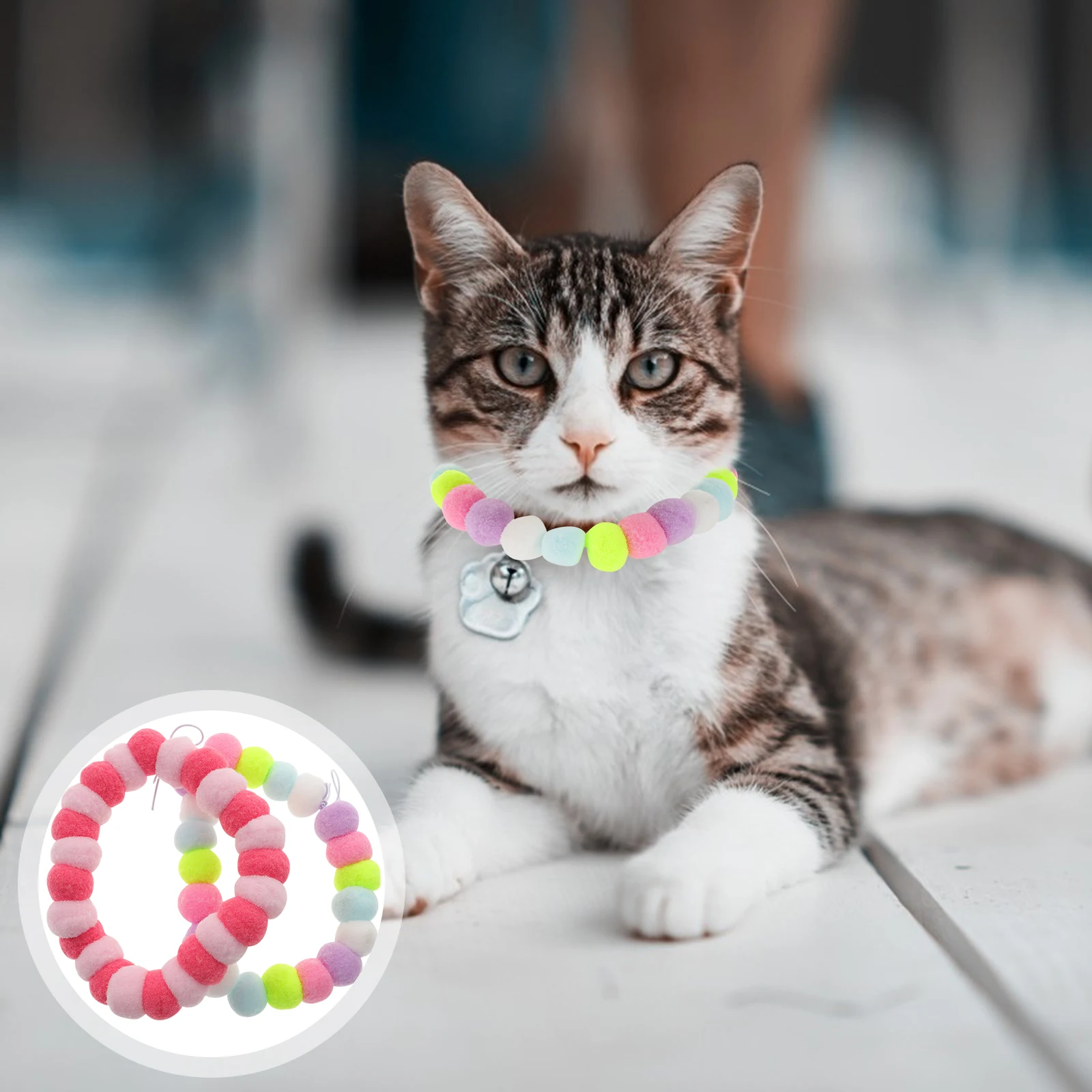 2pcs Colorful Cat Collar Set Elastic Pompom Ball Pet Necklace for Puppy Dog Collar Lightweight Non-fading Easy
2pcs Colorful Cat Collar Set Elastic Pompom Ball Pet Necklace for Puppy Dog Collar Lightweight Non-fading Easy