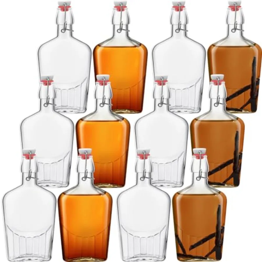 12 Pcs Whisky Glass Flask Swing Top Glass Bottles Vanilla Extract Bottles Men Liquor Flask for Homemade Vanilla Extract, Lemonc
12 Pcs Whisky Glass Flask Swing Top Glass Bottles Vanilla Extract Bottles Men Liquor Flask for Homemade Vanilla Extract, Lemonc