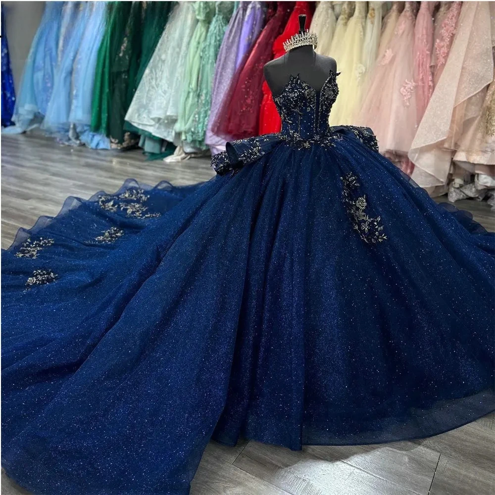 Ashely Alsa Luxury Arabic Navy Blue Ball Gown Quinceanera Dresses Sweet 14 16 Gold Appliques Lace Corset Vestidos De 15 Años
Ashely Alsa Luxury Arabic Navy Blue Ball Gown Quinceanera Dresses Sweet 14 16 Gold Appliques Lace Corset Vestidos De 15 Años