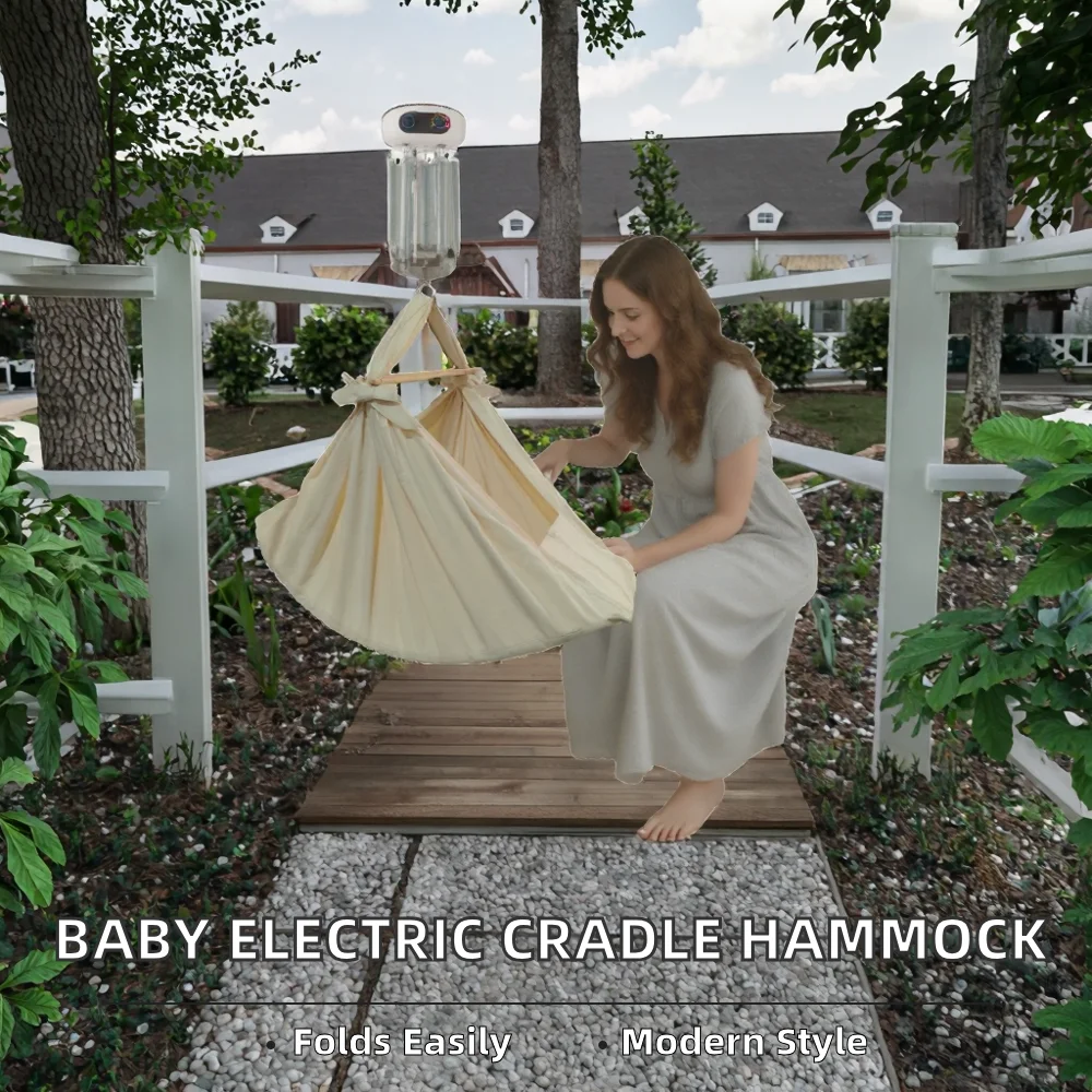 RooCuddle Electric Foldable Fabric Cradle Hammock for Baby with Spring Cradle European Design for Villa Use
RooCuddle Electric Foldable Fabric Cradle Hammock for Baby with Spring Cradle European Design for Villa Use