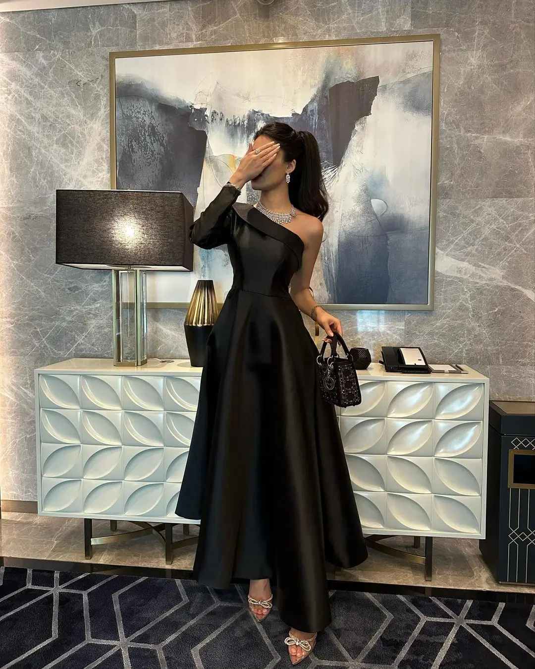 Elegant Black Long Sleeve Prom Dresses Pleated One Shoulder Ankle Length Party Gowns Vestidos De Fiesta Evening Dresses
Elegant Black Long Sleeve Prom Dresses Pleated One Shoulder Ankle Length Party Gowns Vestidos De Fiesta Evening Dresses