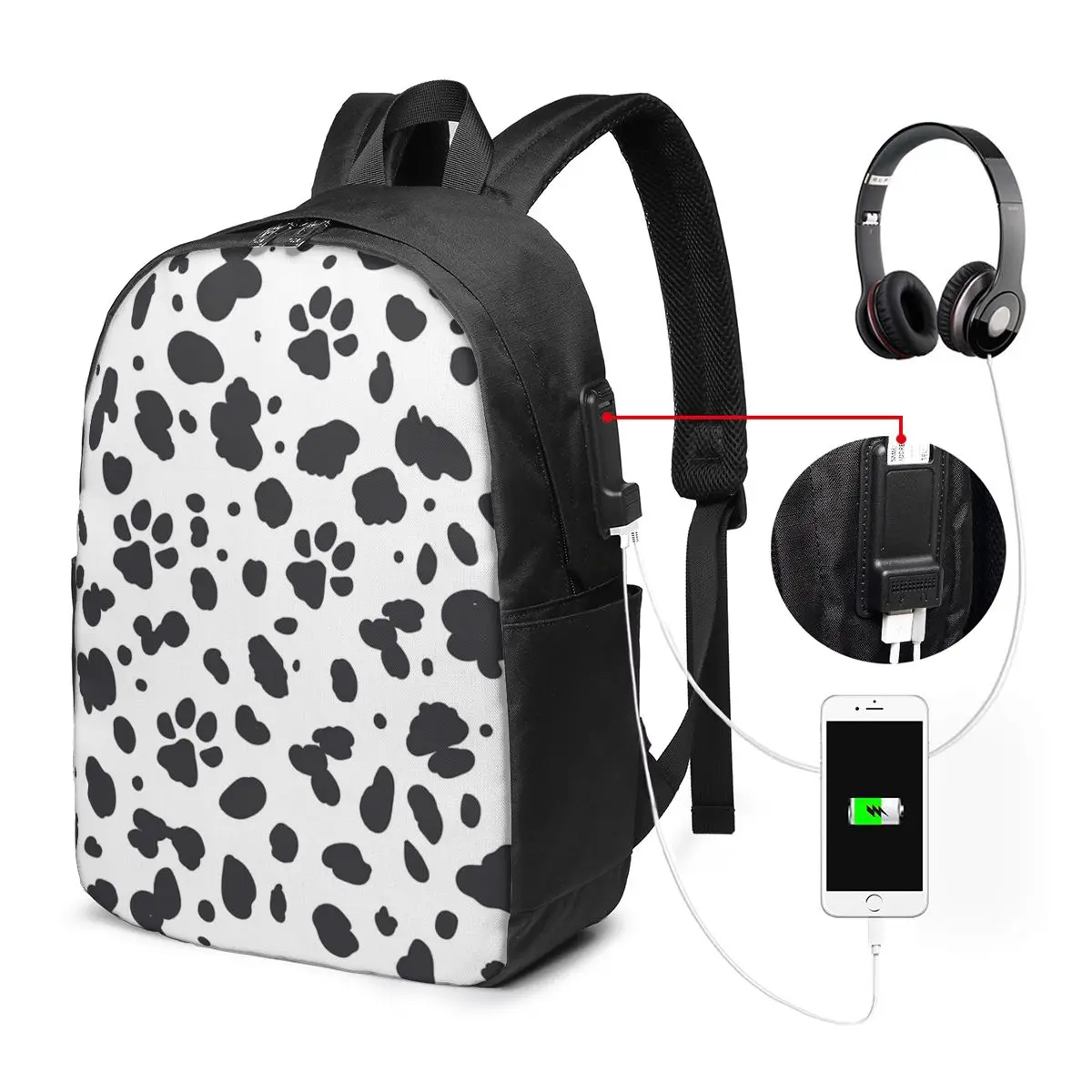 Dalmatian Spots Paws Print Dalmatian Dog Print Backpack Travel Notebook Bag Computer College Student School Bag Laptop
Dalmatian Spots Paws Print Dalmatian Dog Print Backpack Travel Notebook Bag Computer College Student School Bag Laptop