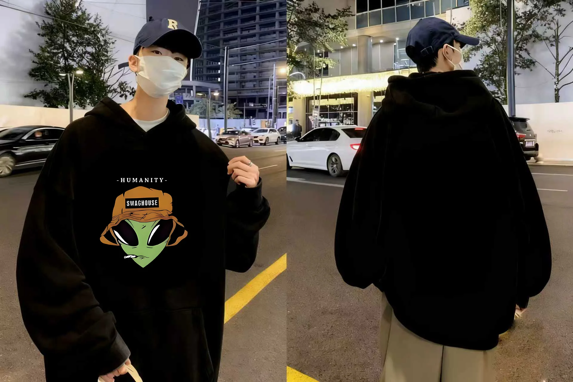 SWAGHOUSE Alien Print Hoodie 2025 New Fashion HUMANITY Graphic 330g Heavyweight Cotton Streetwear Unisex Casual Sweatshirt
SWAGHOUSE Alien Print Hoodie 2025 New Fashion HUMANITY Graphic 330g Heavyweight Cotton Streetwear Unisex Casual Sweatshirt