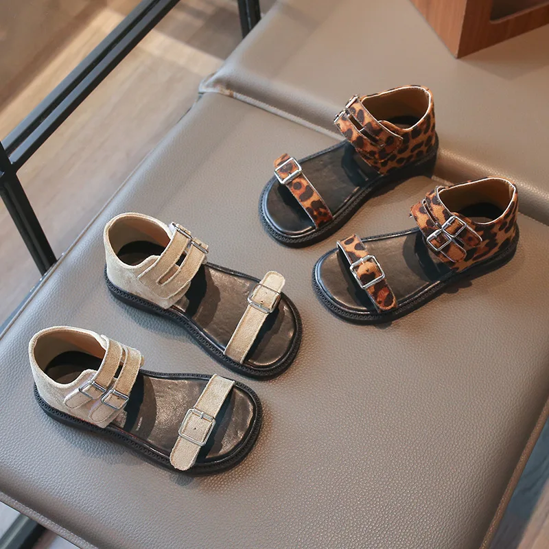 Children's Leopard Print Roman Sandals Summer New Girls Double Buckle Soft Sole Non-slip Open-toe Casual Sandals
Children's Leopard Print Roman Sandals Summer New Girls Double Buckle Soft Sole Non-slip Open-toe Casual Sandals