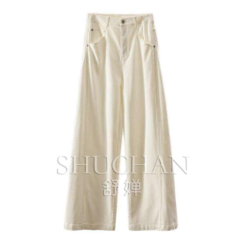 Stylish White Denim High Quality High Waist Patchwork Straight Wide Leg Pants Women's 3W74 Women Jeans
Stylish White Denim High Quality High Waist Patchwork Straight Wide Leg Pants Women's 3W74 Women Jeans