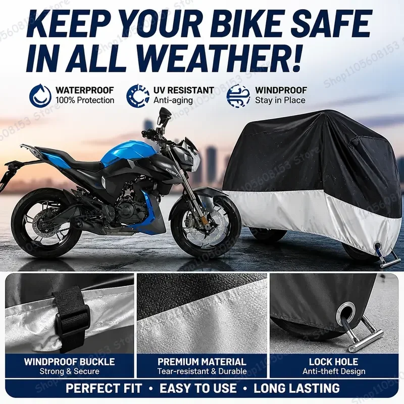 For KIDEN KD150-Z For Motorcycle For Scooter Waterproof Rain Cover UV Resistant Dustproof Outdoor Indoor Motorbike Cover
For KIDEN KD150-Z For Motorcycle For Scooter Waterproof Rain Cover UV Resistant Dustproof Outdoor Indoor Motorbike Cover