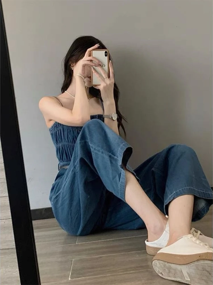2026 Summer Women Denim Suspender Jumpsuit Wide Leg Long Length Slimming Elegant Stylish Fashionable New Design
2026 Summer Women Denim Suspender Jumpsuit Wide Leg Long Length Slimming Elegant Stylish Fashionable New Design