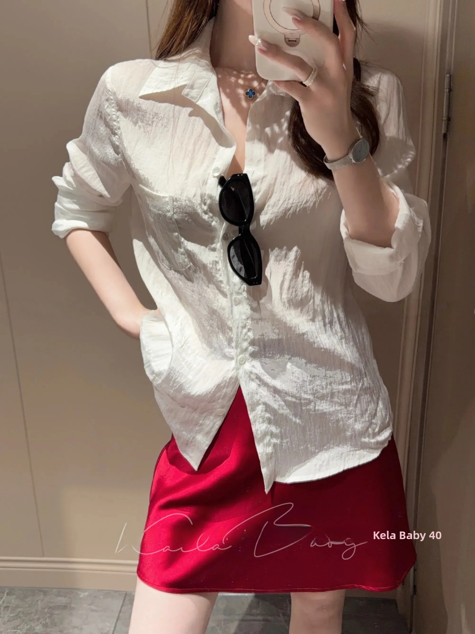 Sunshine Mirror Surface Lazy Long Sleeve Shirt Commute Top Women's Casual Fit Skin-friendly Breathable Button Closure Shirt
Sunshine Mirror Surface Lazy Long Sleeve Shirt Commute Top Women's Casual Fit Skin-friendly Breathable Button Closure Shirt