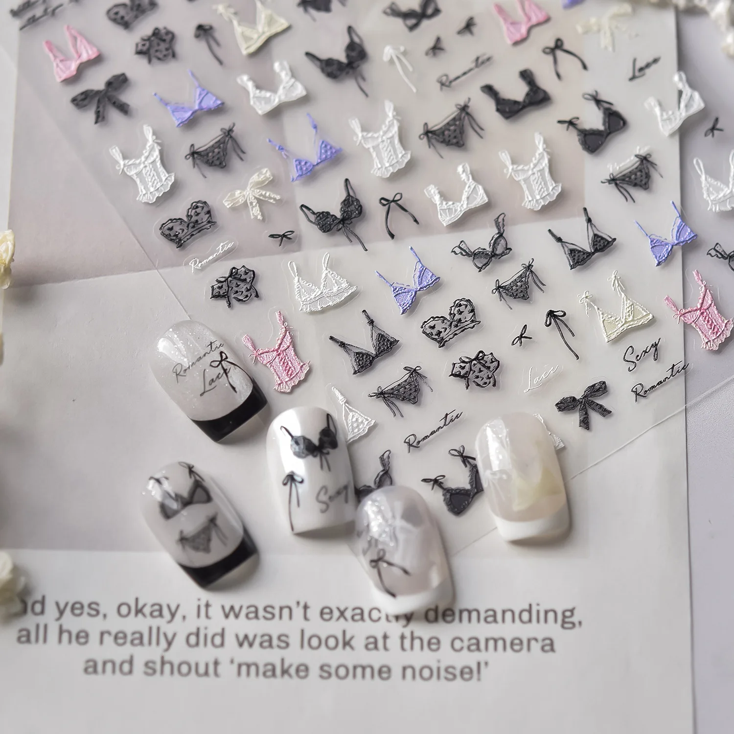 Trendy Black White Lace Nail Accessories Stickers High-end Ballet Style Thin and Tough Adhesive Nail Art Stickers Manicure Decal
Trendy Black White Lace Nail Accessories Stickers High-end Ballet Style Thin and Tough Adhesive Nail Art Stickers Manicure Decal
