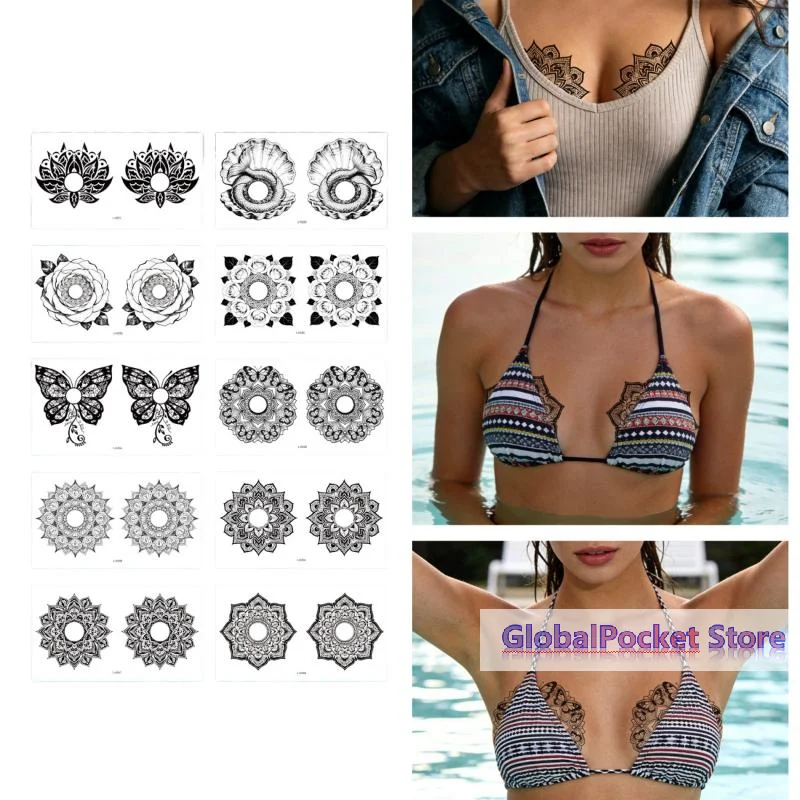 10 Sheets Sexy Chest Tattoo Stickers For Adult , Mandala & Butterfly Tattoo, Body Art Stickers, Waterproof And Easy To Remove
10 Sheets Sexy Chest Tattoo Stickers For Adult , Mandala & Butterfly Tattoo, Body Art Stickers, Waterproof And Easy To Remove