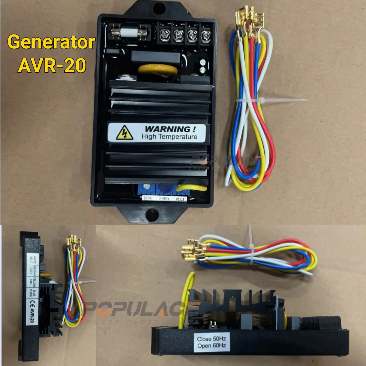 AVR-20 Генератор AVR Автоматический регулятор напряжения Бесщеточный модуль управления стабилизатором возбуждения AVR20
AVR-20 Генератор AVR Автоматический регулятор напряжения Бесщеточный модуль управления стабилизатором возбуждения AVR20
