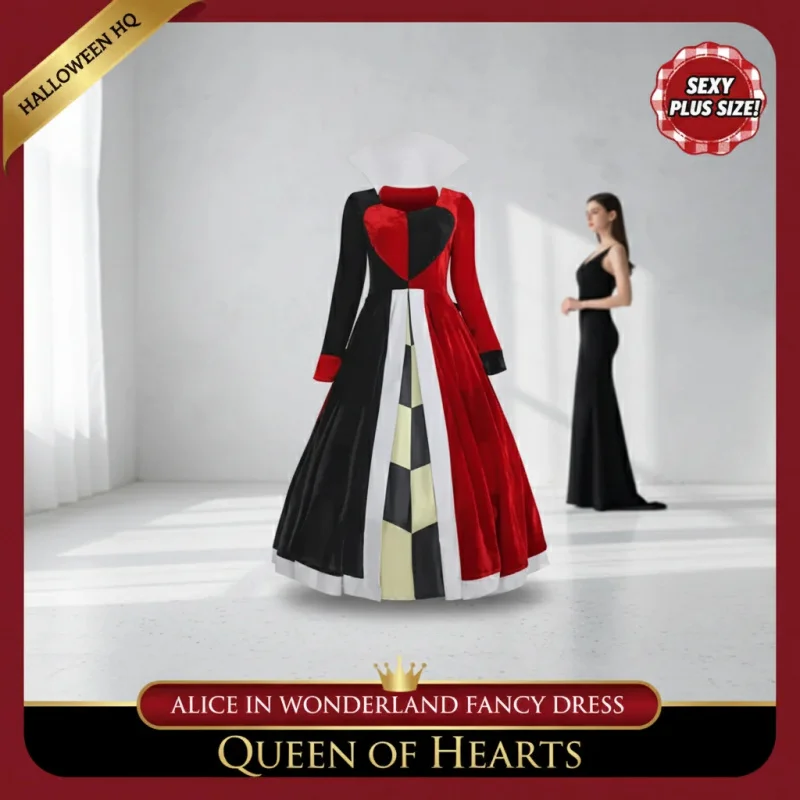 ⚽2026 Women Queen of Hearts Costume Alice in Wonderland Dress Sexy Poker Cosplay Halloween Fancy Dress Plus Size⚽#¥
⚽2026 Women Queen of Hearts Costume Alice in Wonderland Dress Sexy Poker Cosplay Halloween Fancy Dress Plus Size⚽#¥