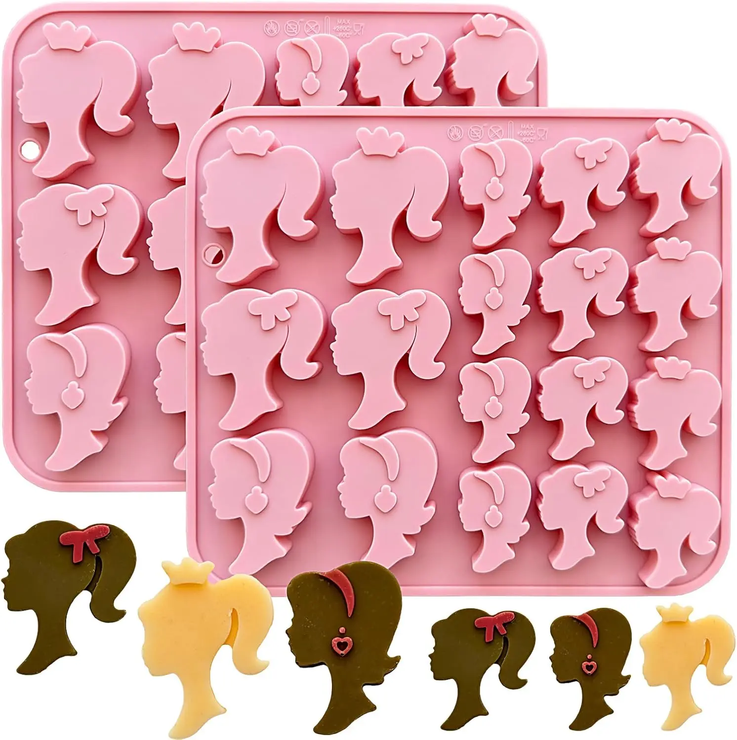 Princess Head Chocolate Molds Adorable Girl Head Chocolate Candy Ice Cube Mold for Cake DIY Molds for Girls Woman Parties
Princess Head Chocolate Molds Adorable Girl Head Chocolate Candy Ice Cube Mold for Cake DIY Molds for Girls Woman Parties