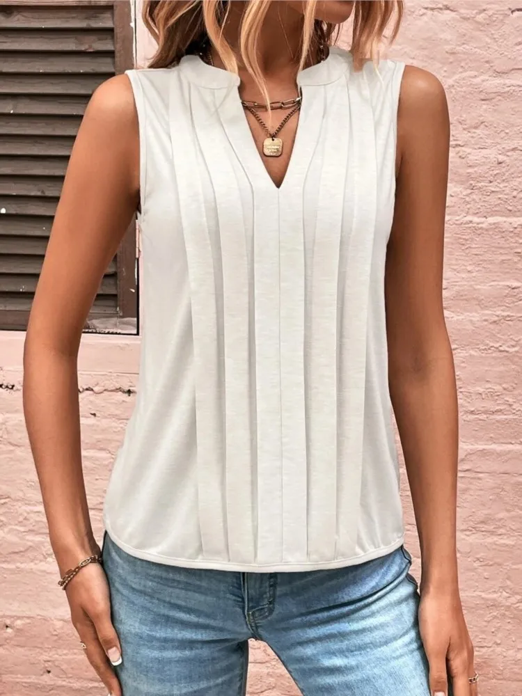 Tee Shirts For Women V-neck Sleeveless Sexy New Solid Color Casual Loose Vintage Female's Pullover Tops 2024 Spring And Summer
Tee Shirts For Women V-neck Sleeveless Sexy New Solid Color Casual Loose Vintage Female's Pullover Tops 2024 Spring And Summer