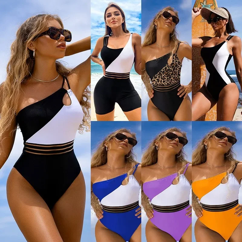 2025 European and American swimwear women's Amazon AliExpress contrasting color bikini one-piece splicing swimsuit
2025 European and American swimwear women's Amazon AliExpress contrasting color bikini one-piece splicing swimsuit
