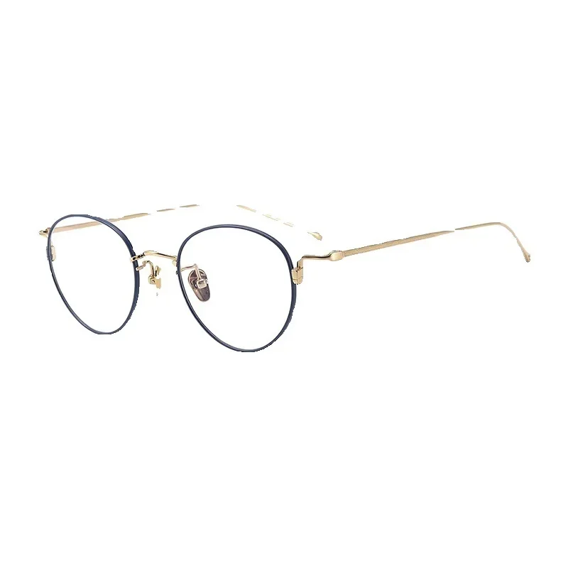 royal blue Japanese ultra-light pure titanium women's retro anti-blue myopia glasses frame 
royal blue Japanese ultra-light pure titanium women's retro anti-blue myopia glasses frame