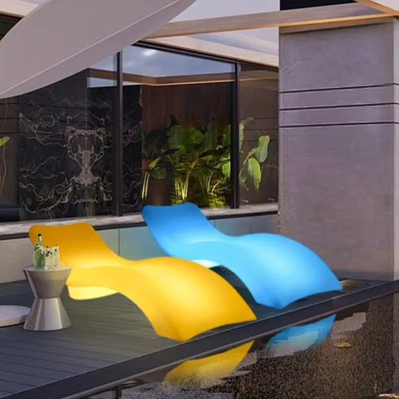 Outdoor Garden Bar Furniture Plastic Beach Chair Lounge Sun Lounger with LED Light 16 Colors Waterproof Recliners Sun Loungers
Outdoor Garden Bar Furniture Plastic Beach Chair Lounge Sun Lounger with LED Light 16 Colors Waterproof Recliners Sun Loungers
