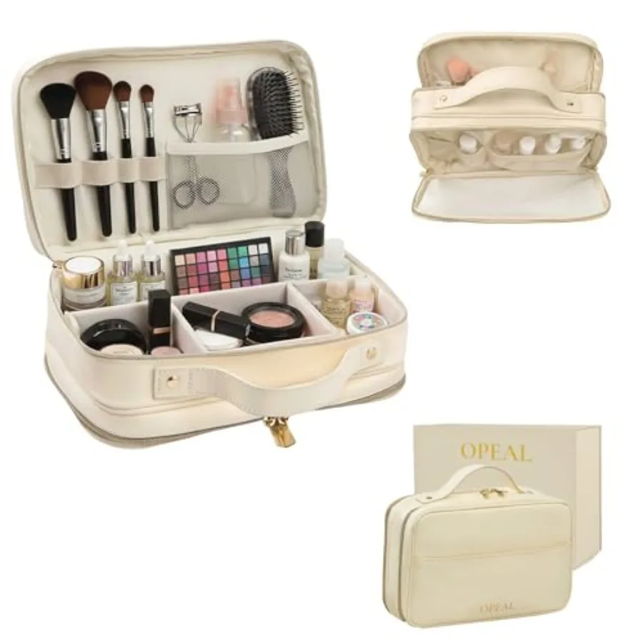 2-in-1 Travel Makeup and TSA Toiletry Organizer for Women Flexible Compartments, Clear TSA Window, Wipe Clean Vegan Leather, Gi
2-in-1 Travel Makeup and TSA Toiletry Organizer for Women Flexible Compartments, Clear TSA Window, Wipe Clean Vegan Leather, Gi