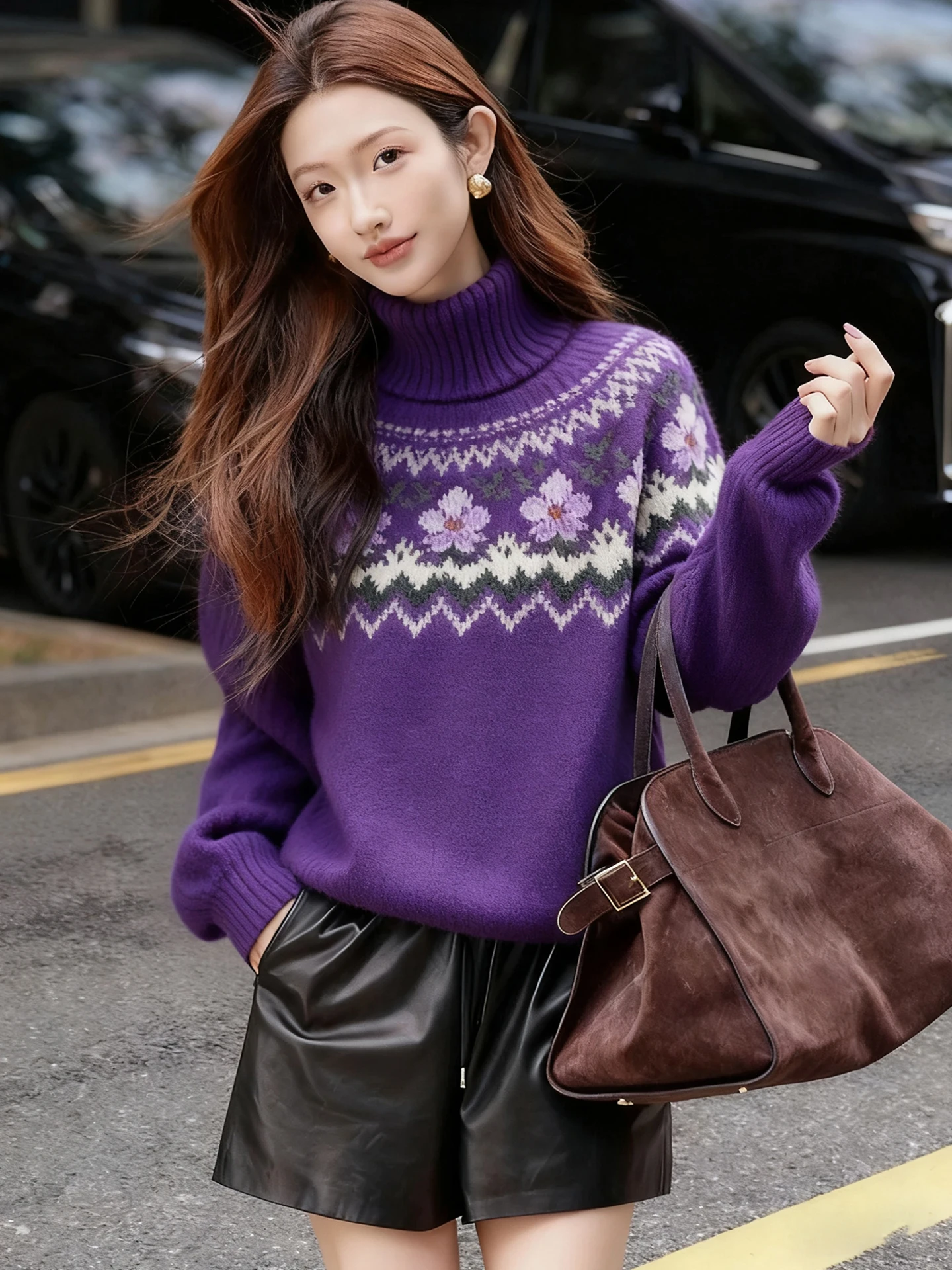 Purple Embroidered Thickened High Collar Long Sleeve Knitted Sweater Versatile Casual Loose Fit Winter 2026 Anti-Aging Top
Purple Embroidered Thickened High Collar Long Sleeve Knitted Sweater Versatile Casual Loose Fit Winter 2026 Anti-Aging Top