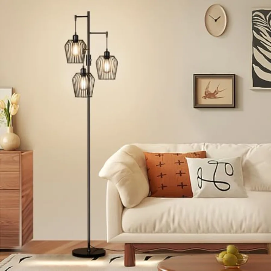Dimmable Floor Lamp Farmhouse Industrial Floor Lamp with Elegant Cage and 3 x 1000LM LED Bulbs Tall Standing Lamp Tree Floor La
Dimmable Floor Lamp Farmhouse Industrial Floor Lamp with Elegant Cage and 3 x 1000LM LED Bulbs Tall Standing Lamp Tree Floor La